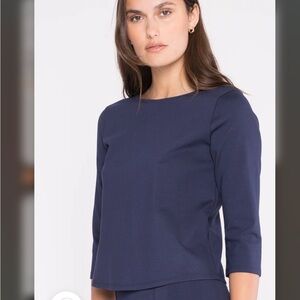 Ripley Rader Navy Blue 3/4 Sleeve Women's Top